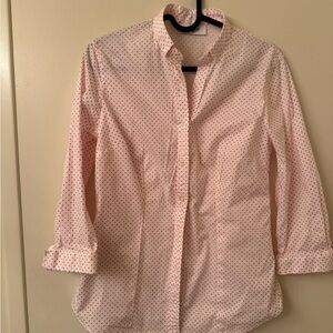 Figaret Paris Women Red Polka Dot Fitted Button-down Shirt Size 38